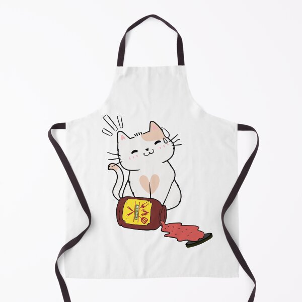 Item preview, Cute White Cat Spilled bbq sauce designed and sold by Pet Station.