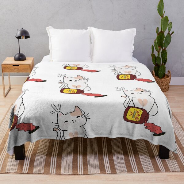 Item preview, Cute White Cat Spilled bbq sauce designed and sold by Pet Station.