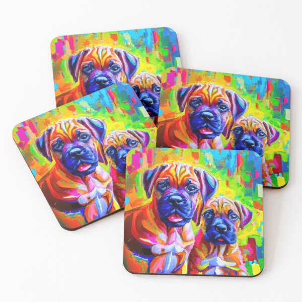 Item preview, Fawn Boxer puppies vibrant colors designed and sold by AIK9Artwork.
