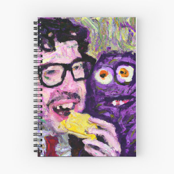 Item preview, guy eating cheese with a purple monster 2 designed and sold by 442b.