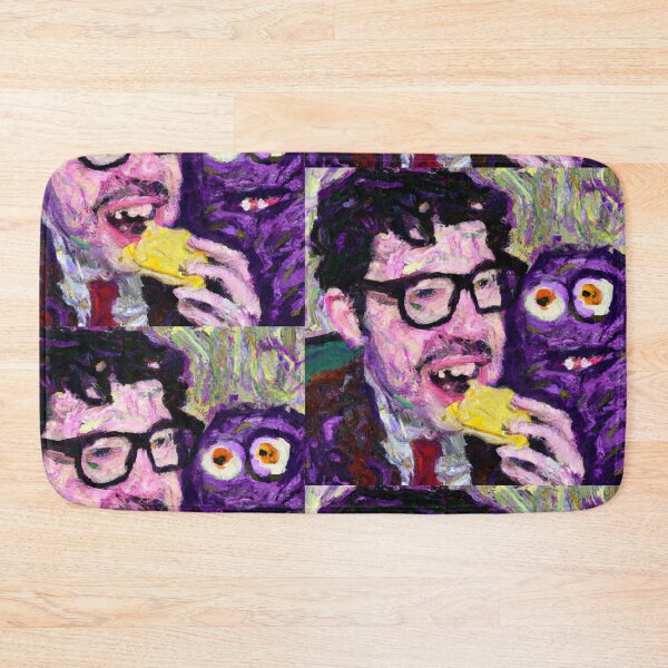 Item preview, guy eating cheese with a purple monster 2 designed and sold by 442b.