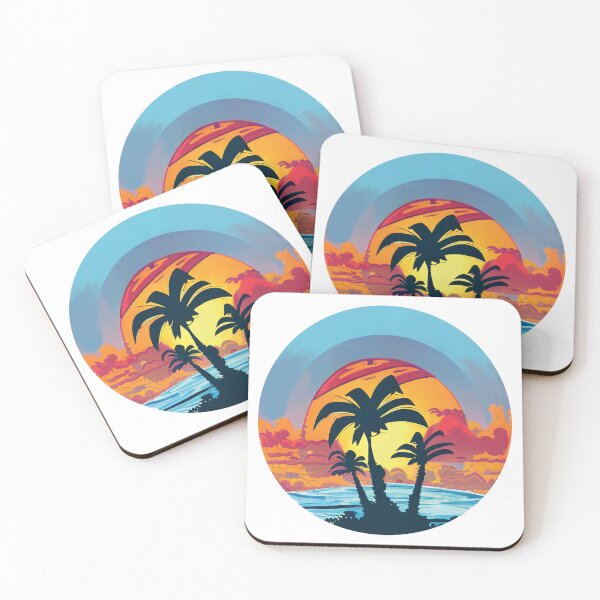 Item preview, Island Sunset - Vintage Retro Palm Tree Silhouette designed and sold by Beholder Images.