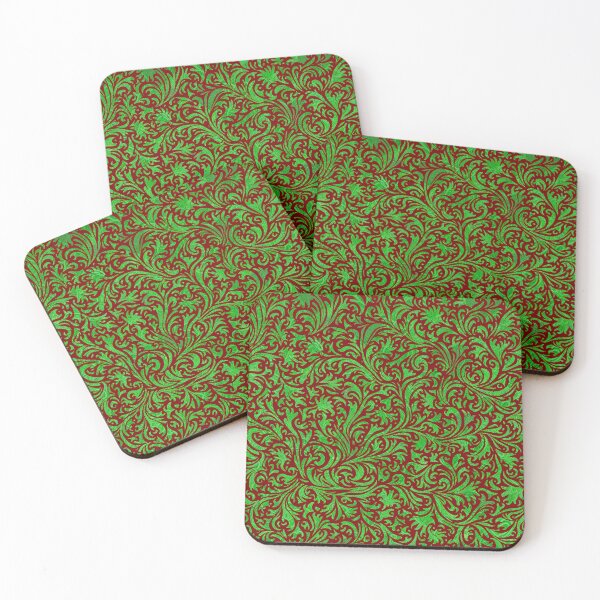Item preview, Elegant Red and Green Antique Swirl Pattern will remind you of Christmas All Year designed and sold by SeaStories88.