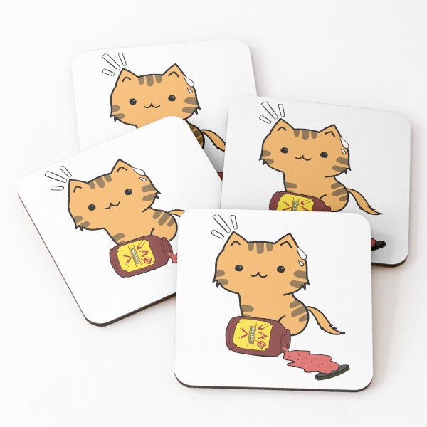 Item preview, Cute Orange Cat Spilled BBQ Sauce designed and sold by Pet Station.