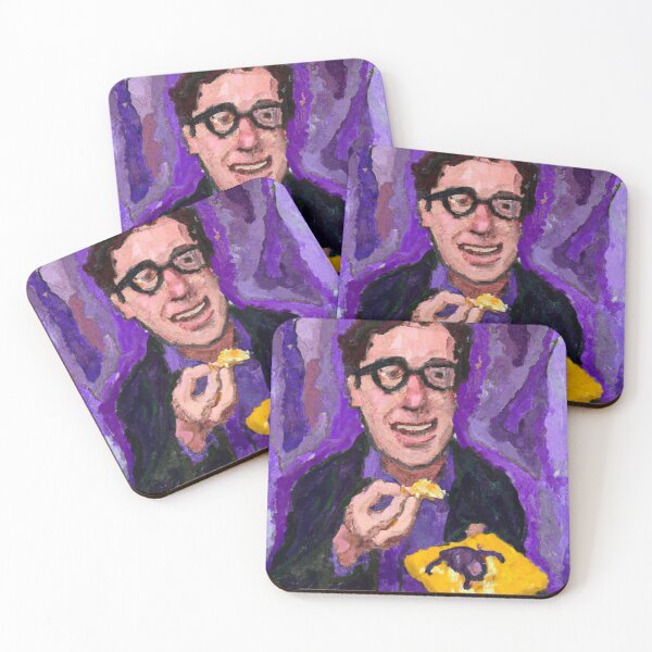 Item preview, guy eating cheese with a purple monster 3 designed and sold by 442b.