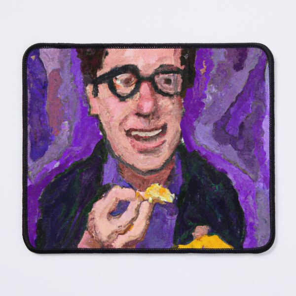 Item preview, guy eating cheese with a purple monster 3 designed and sold by 442b.