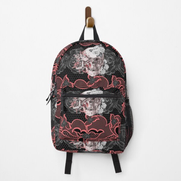 Item preview, Pink lace with skull and black roses designed and sold by Fitandstylish.