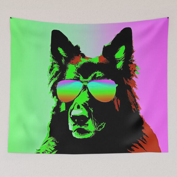 Item preview, German Shepherd dog in style of an Andy Warhol painting designed and sold by AIK9Artwork.