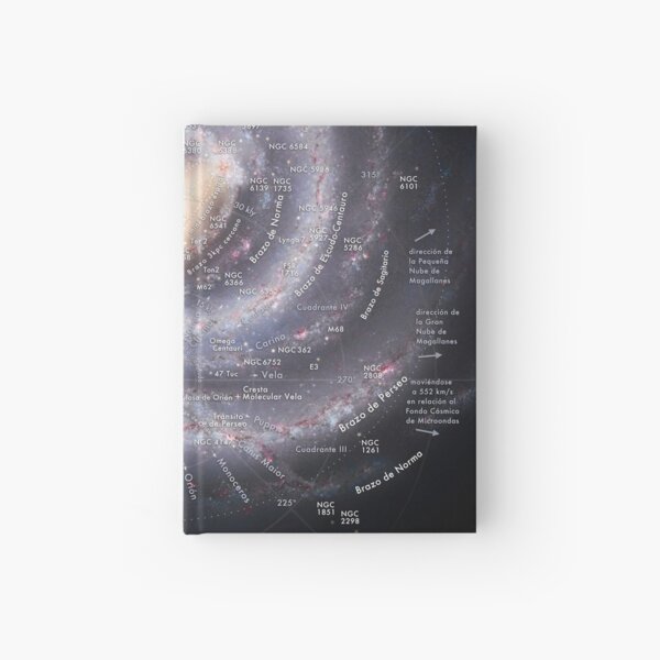 Cuaderno de tapa dura ESPA OL Milky Way Map HD en Espa ol Mapa