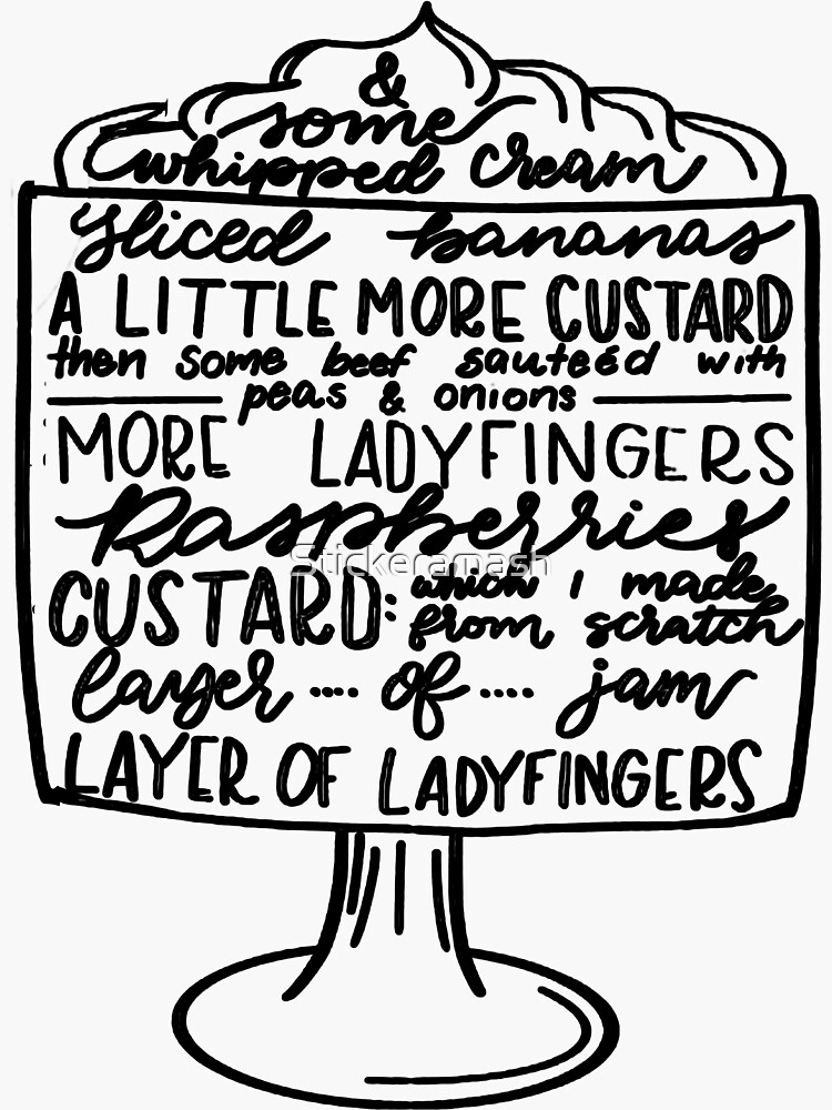 "Friends Trifle- Traditional English Trifle" Sticker for Sale by