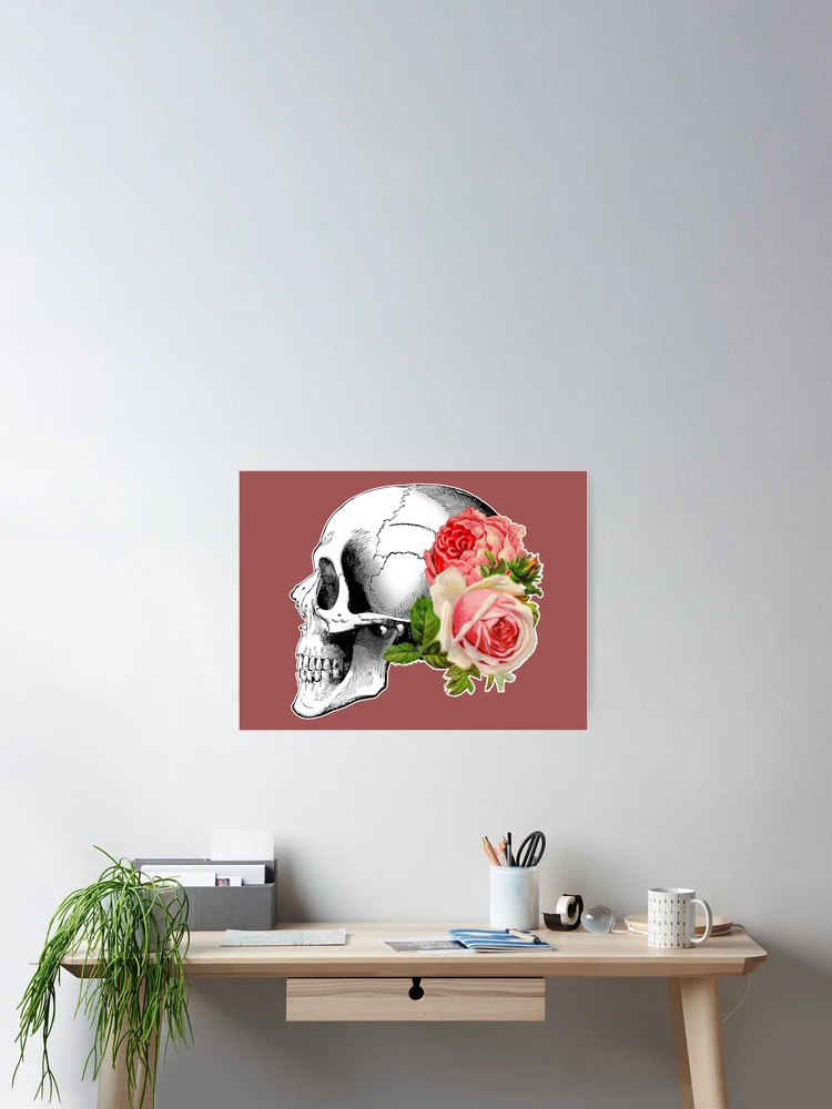 Thumbnail 2 of 3, Poster, Skull with Roses designed and sold by euglenii.