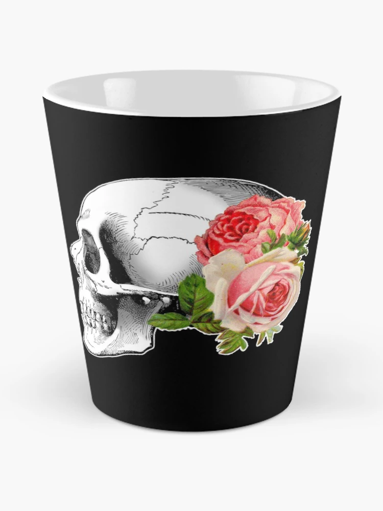 Thumbnail 2 of 4, Coffee Mug, Skull with Roses designed and sold by euglenii.