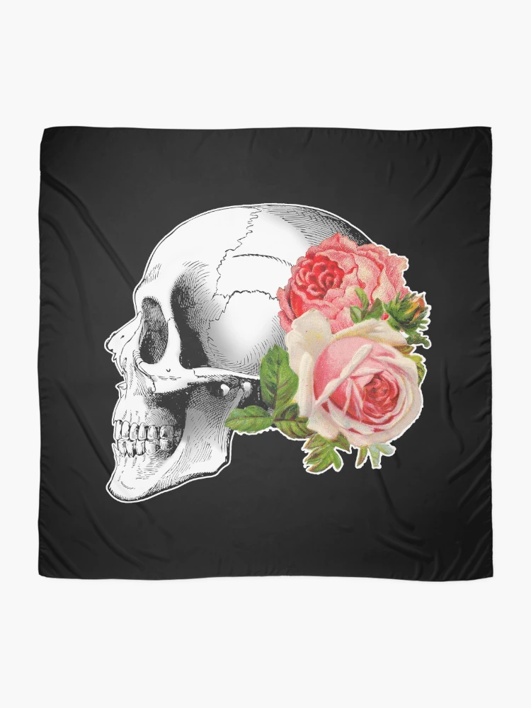 Thumbnail 2 of 3, Scarf, Skull with Roses designed and sold by euglenii.