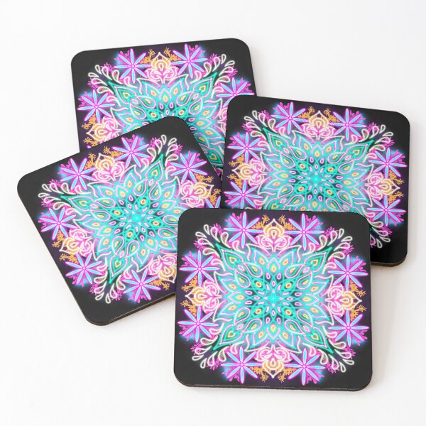 Item preview, Neon Mandala Flower Abstract designed and sold by Chatchot.