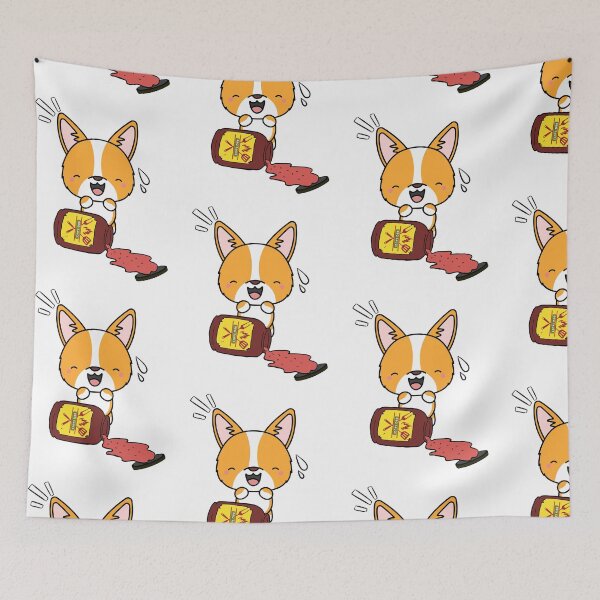 Item preview, Cute Corgi Spilled BBQ Sauce designed and sold by Pet Station.