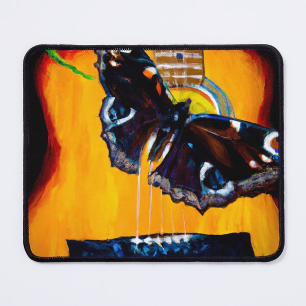Item preview, Butterfly playing with guitar oil painting designed and sold by Color-Me-Blue.