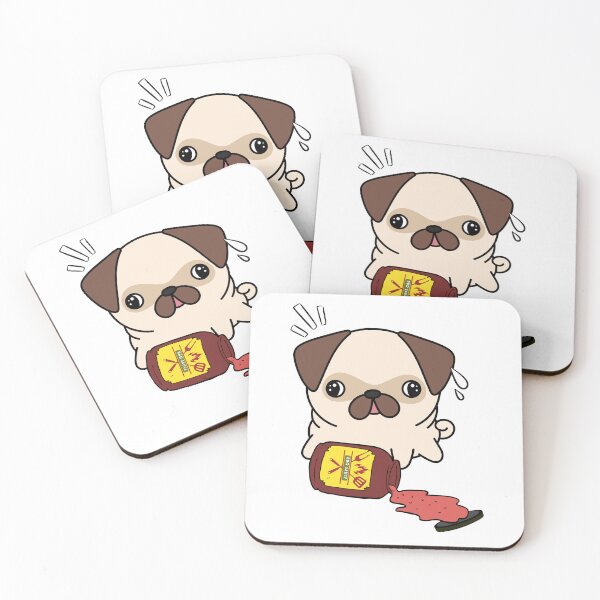 Item preview, Cute Pug Spilled BBQ Sauce designed and sold by Pet Station.