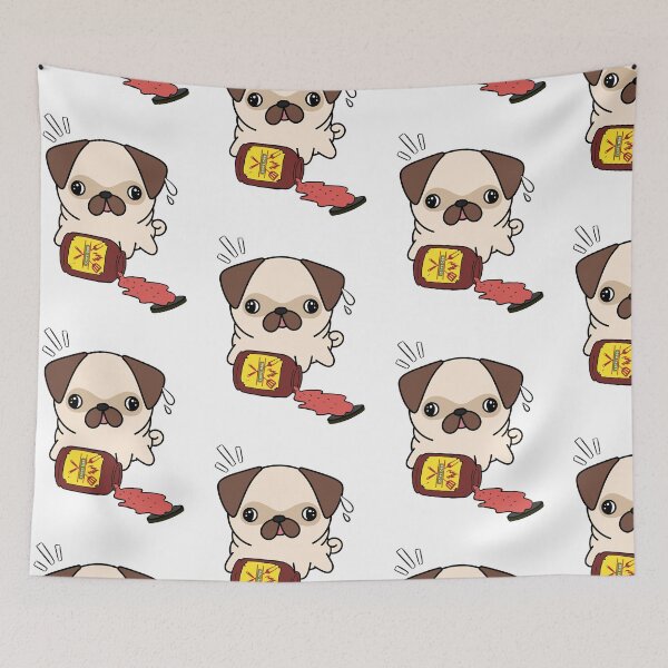 Item preview, Cute Pug Spilled BBQ Sauce designed and sold by Pet Station.