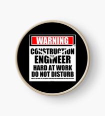 Reloj Advertencia Construction Engineer Hard At Work No molestar