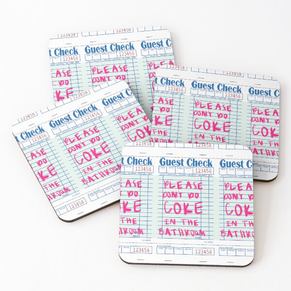 Item preview, “Please don’t do coke in the bathroom” on check  designed and sold by Kate  Boone.