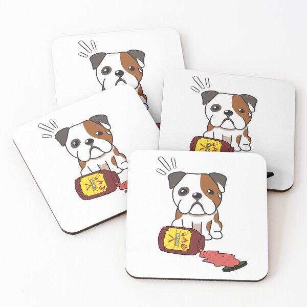 Item preview, Cute Bulldog Spilled BBQ Sauce designed and sold by Pet Station.