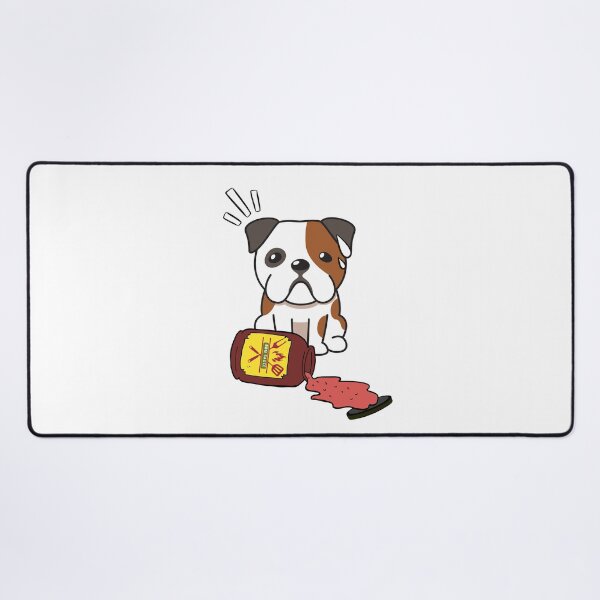 Item preview, Cute Bulldog Spilled BBQ Sauce designed and sold by Pet Station.