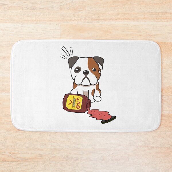Item preview, Cute Bulldog Spilled BBQ Sauce designed and sold by Pet Station.