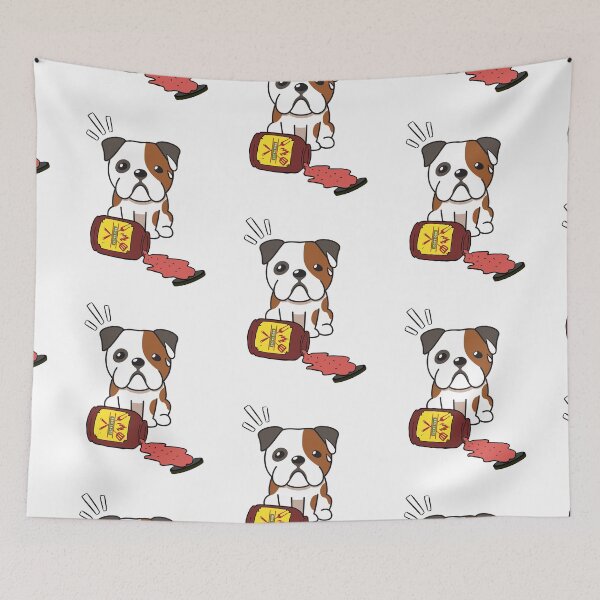 Item preview, Cute Bulldog Spilled BBQ Sauce designed and sold by Pet Station.