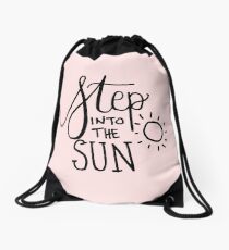 Step Into The Sun Pink Drawstring Bag