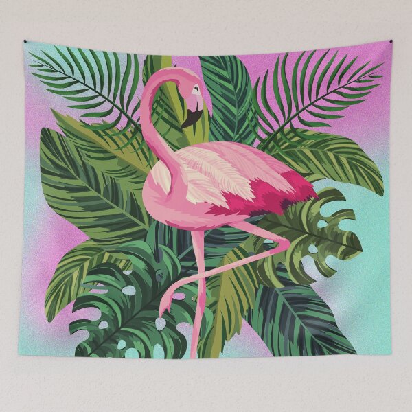 Item preview, Flamingo with Tropical Leaves. designed and sold by EmmaBazz.
