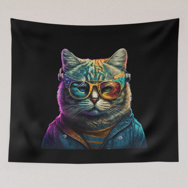 Item preview, Funky cat wearing shades designed and sold by AnimalArtPhotos.