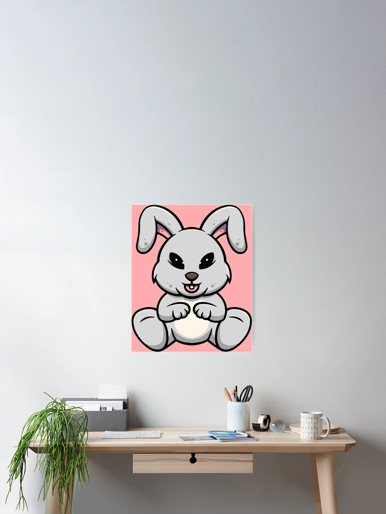 Thumbnail 2 of 3, Poster, Cute Rabbit Smiling designed and sold by cubbone.
