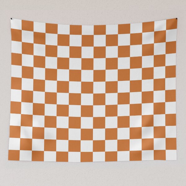 Item preview, Checkerboard Check Geometric Checked Pattern Burnt Orange and White designed and sold by kierkegaard.