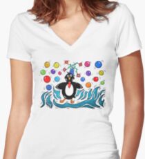 Penguin Women's Fitted V-Neck T-Shirt
