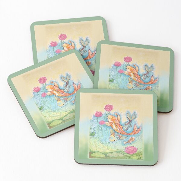Item preview, Bright Koi fish family designed and sold by BrightLilyArt.