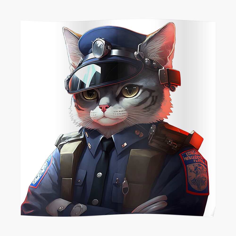 Cat police service Sticker for Sale by AnimalArtPhotos