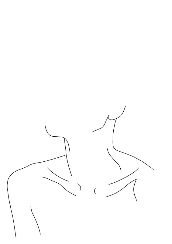 "Collar bones line drawing illustration Ali" by TheColourStudy