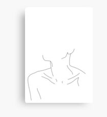 Collar bones line drawing illustration - Ali Canvas Print