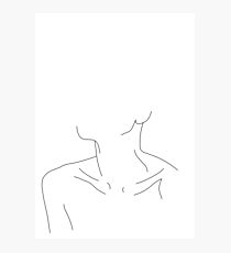 Collar bones line drawing illustration - Ali Photographic Print