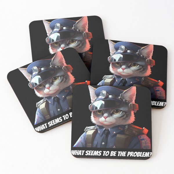 Item preview, Police cat in uniform designed and sold by AnimalArtPhotos.