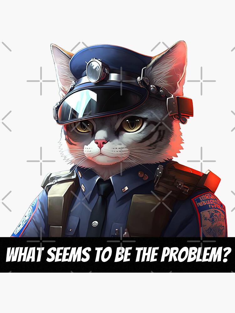 Police cat in uniform | Sticker