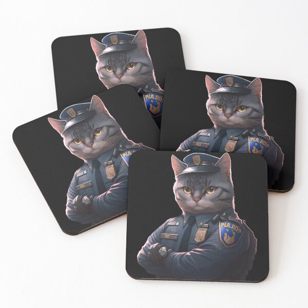 Item preview, Officer police cat designed and sold by AnimalArtPhotos.