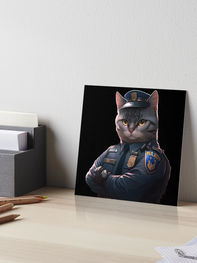 Officer police cat | Art Board Print