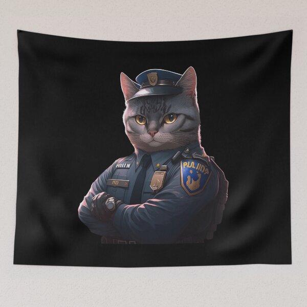 Item preview, Officer police cat designed and sold by AnimalArtPhotos.