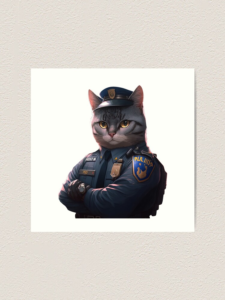 Officer police cat | Art Board Print