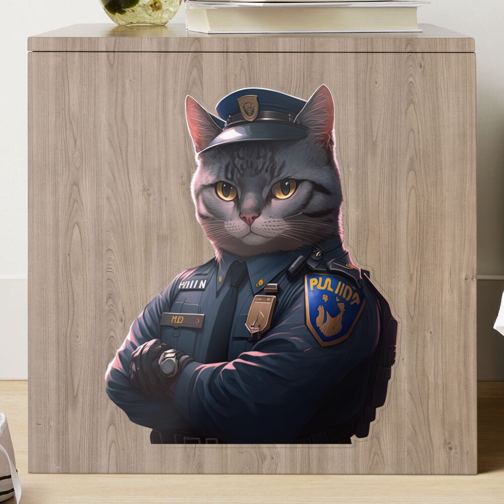 Cat police service Sticker for Sale by AnimalArtPhotos