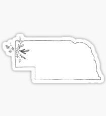 Floral Nebraska Sticker
