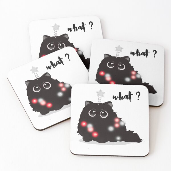 Item preview, Funny Black Cat Pushing Christmas Tree designed and sold by FunnyFreak.