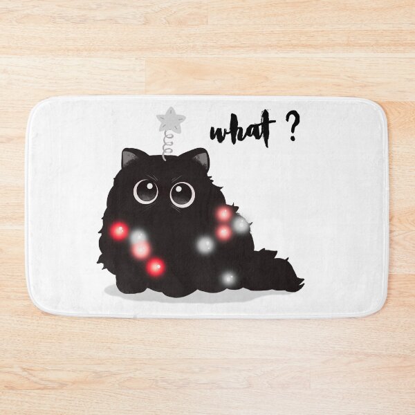 Item preview, Funny Black Cat Pushing Christmas Tree designed and sold by FunnyFreak.