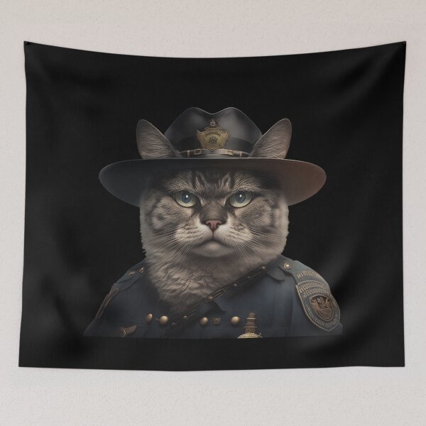 Item preview, Funny cat sheriff  designed and sold by AnimalArtPhotos.